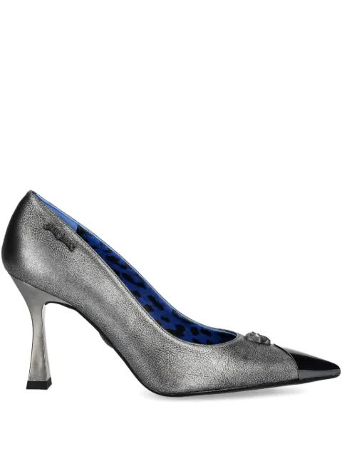NEW ROCK 90mm skull-detail metallic pumps