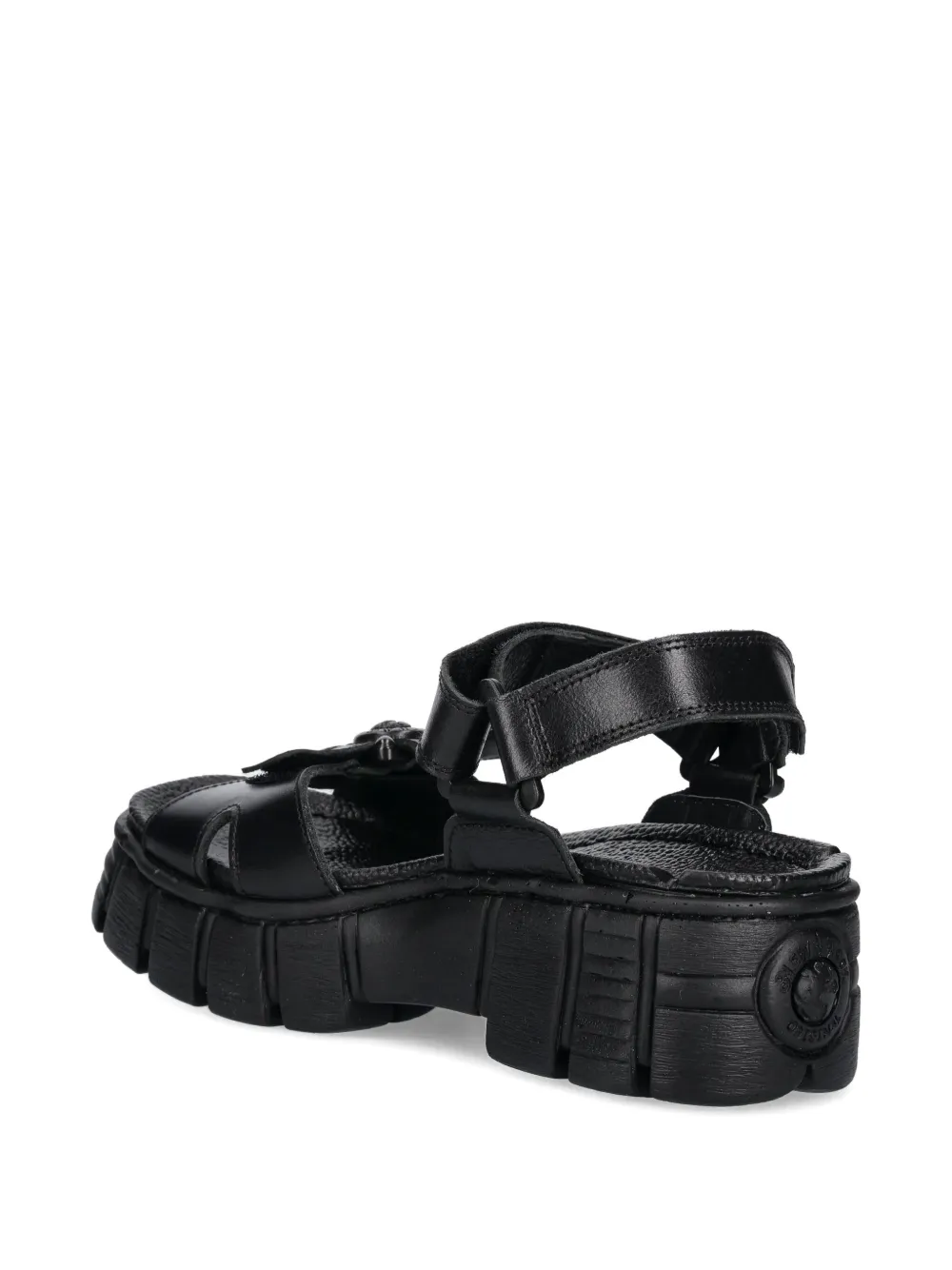 NEW ROCK touch-strap platform sandals Zwart
