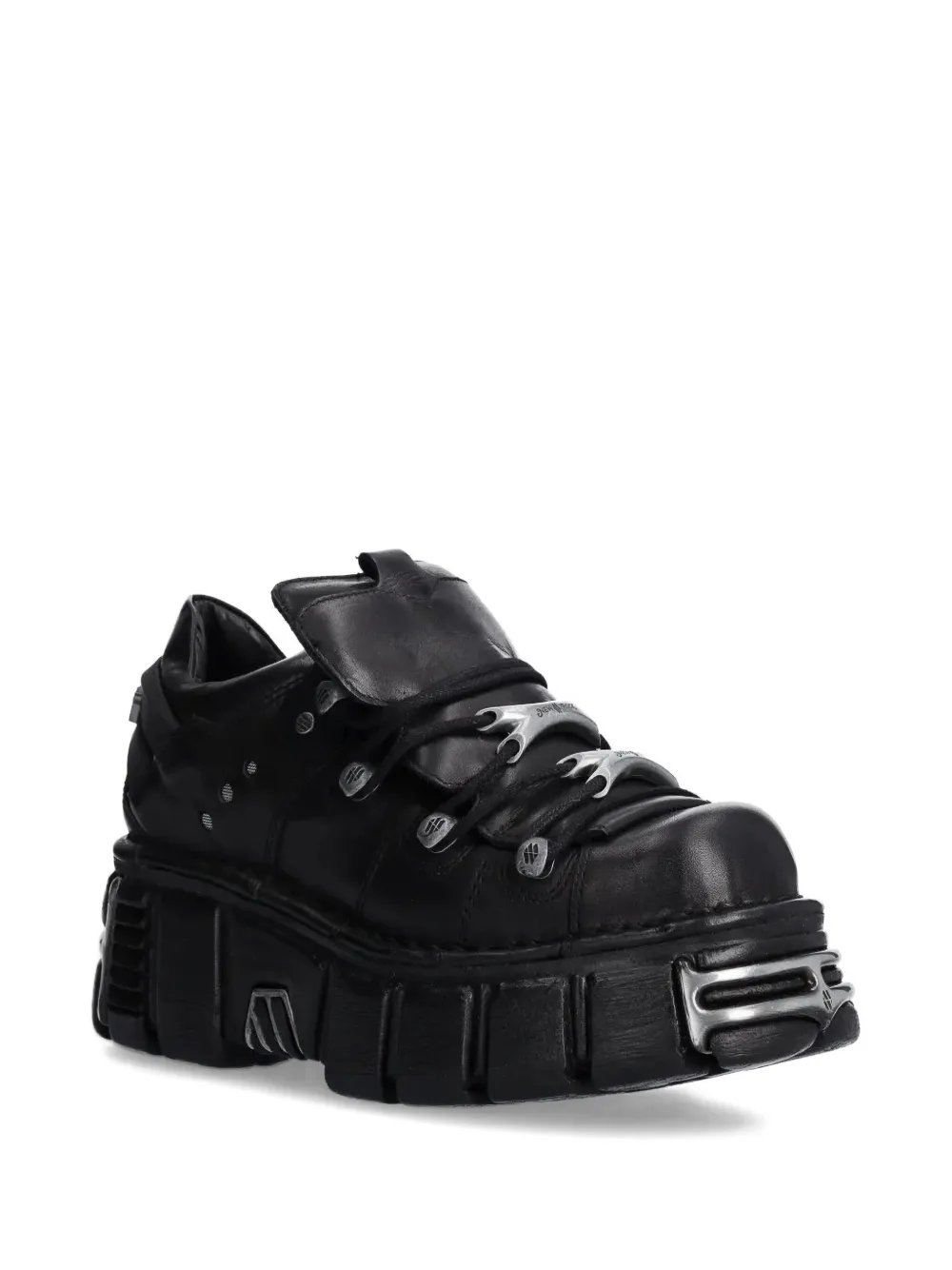 NEW ROCK Metallic M-120N-S26 lace-up platform sneakers Zwart