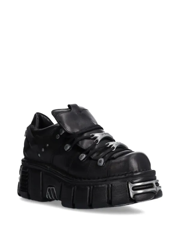 NEW ROCK M-120N-S26 極美品　値下げ可能 NEW ROCK Metallic M-120N-S26 lace-up Platform Sneakers | Black