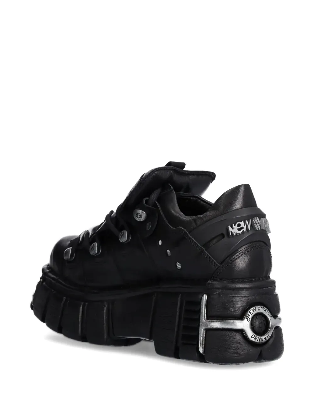 NEW ROCK Metallic M-120N-S26 lace-up platform sneakers Zwart