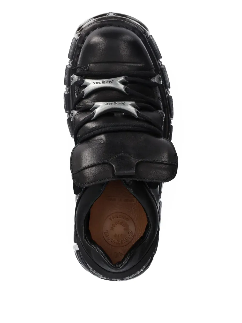 NEW ROCK Metallic M-120N-S26 lace-up platform sneakers Zwart