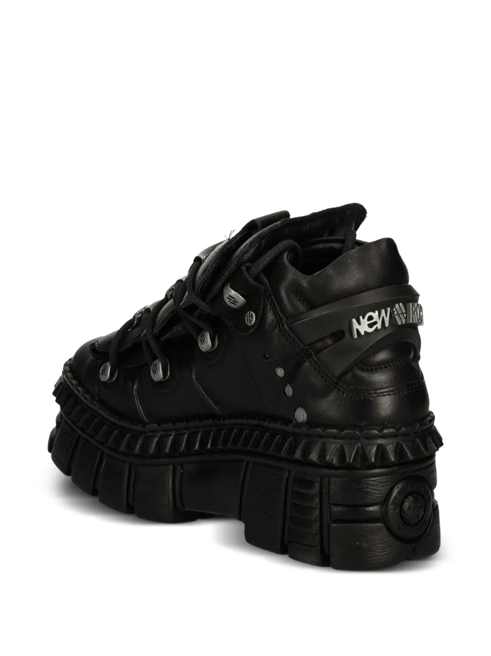 New Rock M-wall106-s13 Lace-up Platform Sneakers In Black