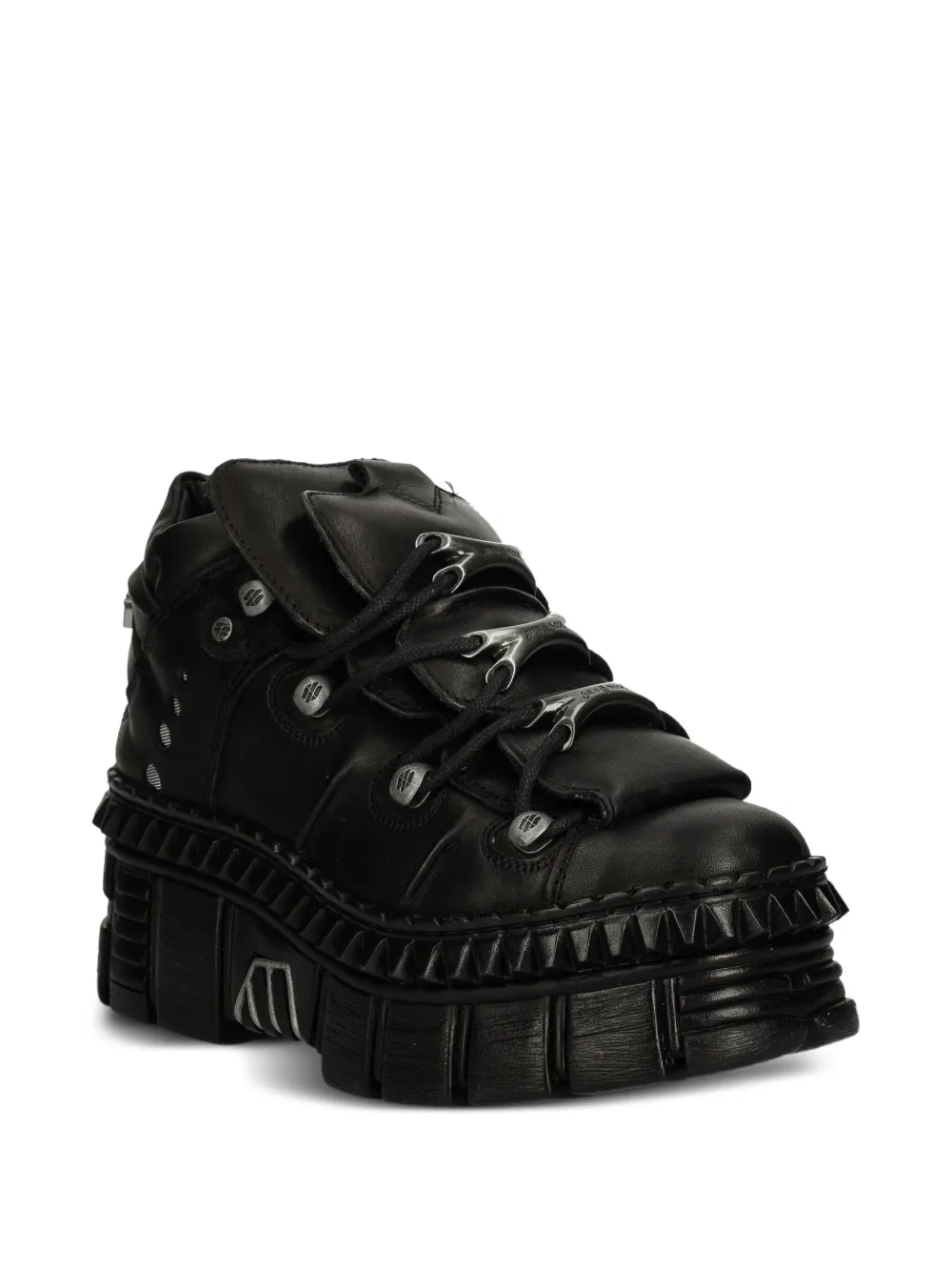 New Rock M-wall106-s13 Lace-up Platform Sneakers In Black