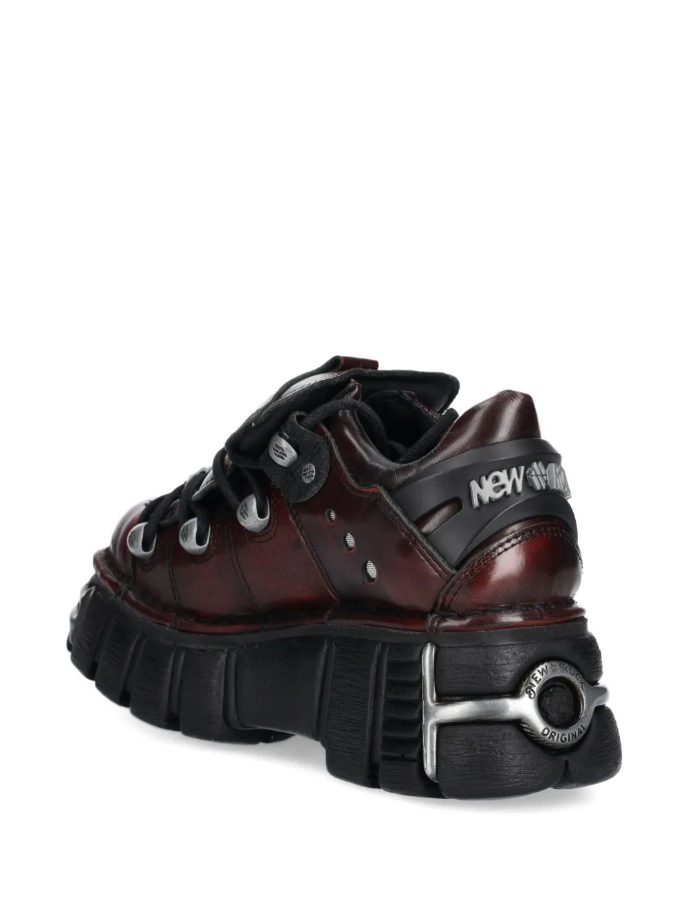 New Rock M-120n-c67 Metallic-detail Platform Sneakers In Red
