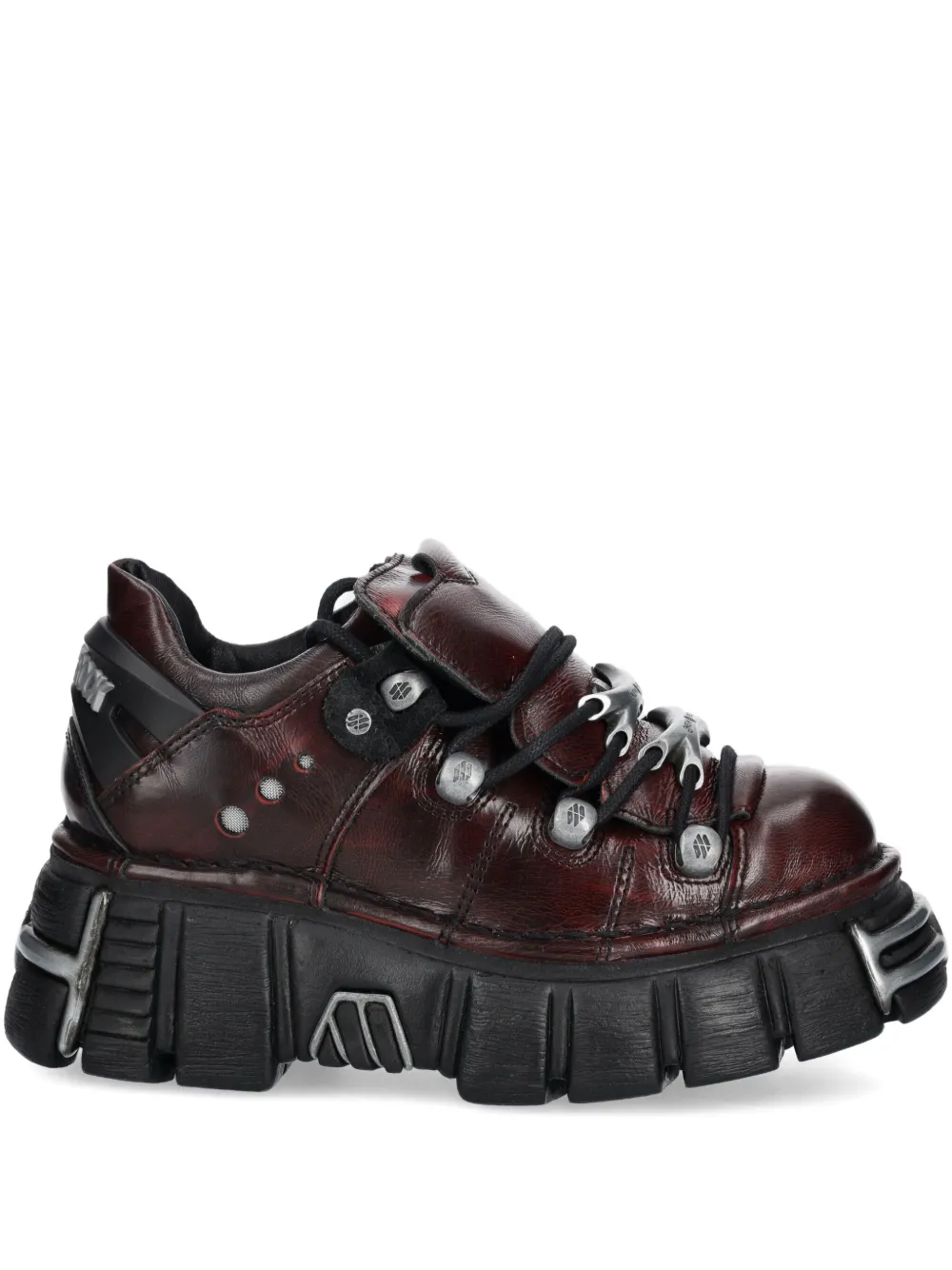 NEW ROCK M-120N-C67 metallic-detail platform sneakers | Red | Image 1
