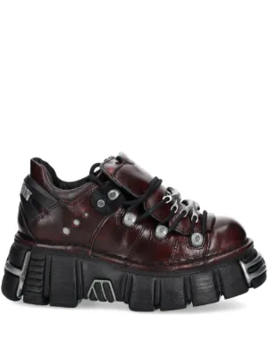 NEW ROCK Metallic M-120N-S26 lace-up Platform Sneakers | Black
