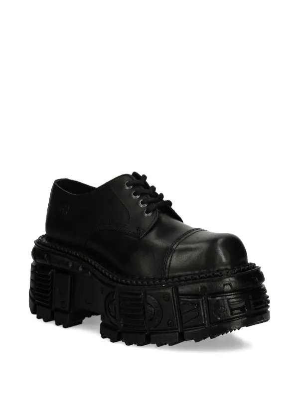 New Rock 60mm Lace-up Platform Shoes - Black