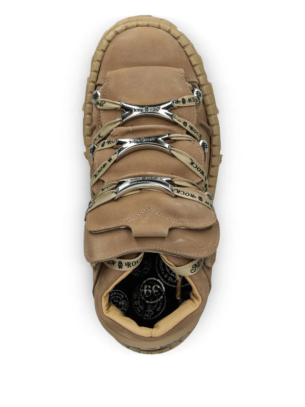 New Rock M-106wall-c10 Platform Lace-up Sneakers In Brown