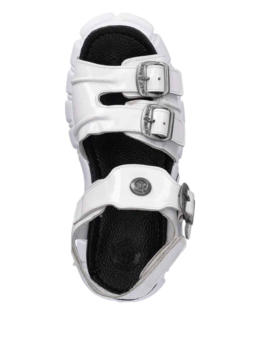 NEW ROCK buckle-detail platform sandals White