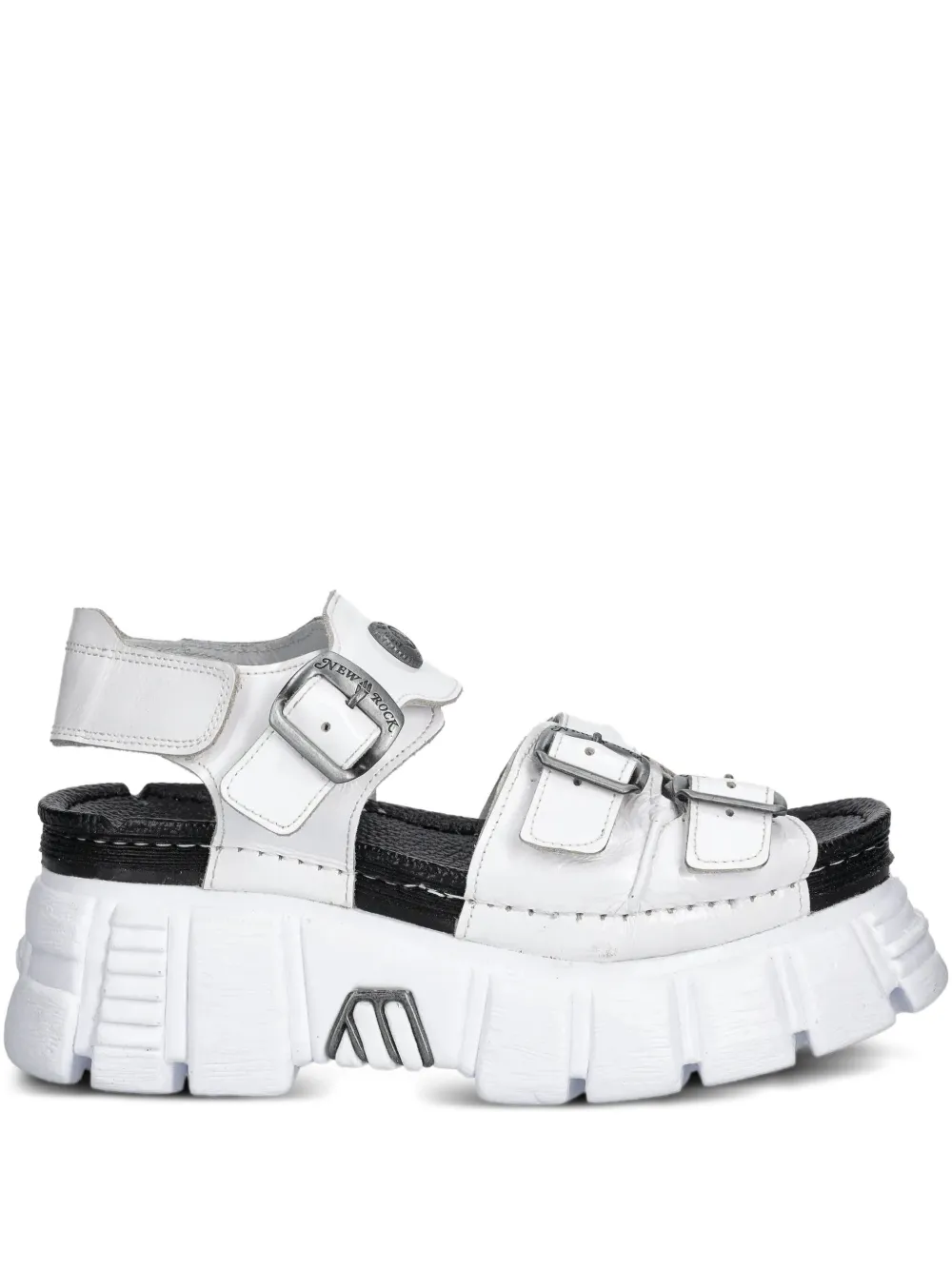 NEW ROCK buckle-detail platform sandals White