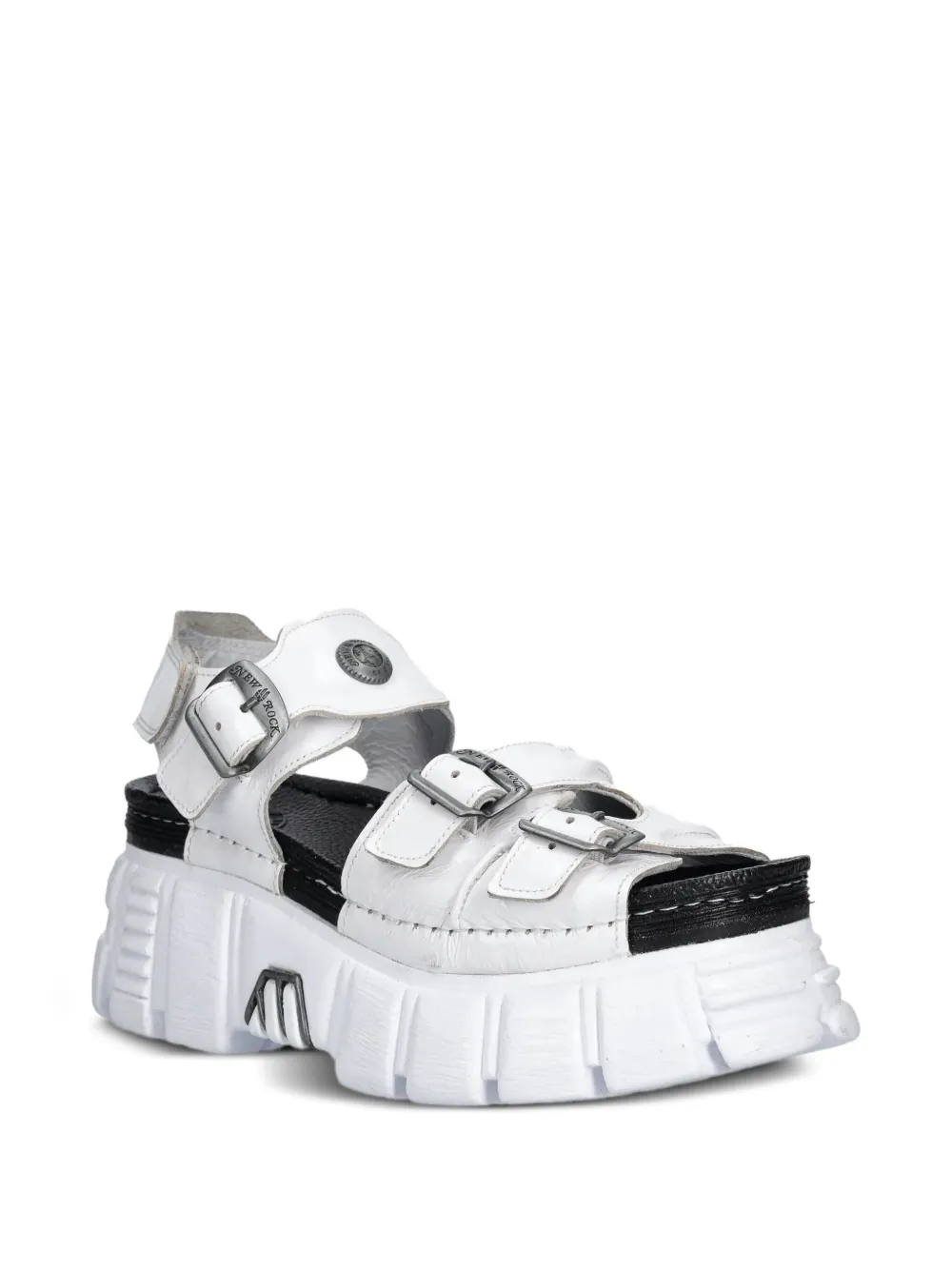 NEW ROCK buckle-detail platform sandals White