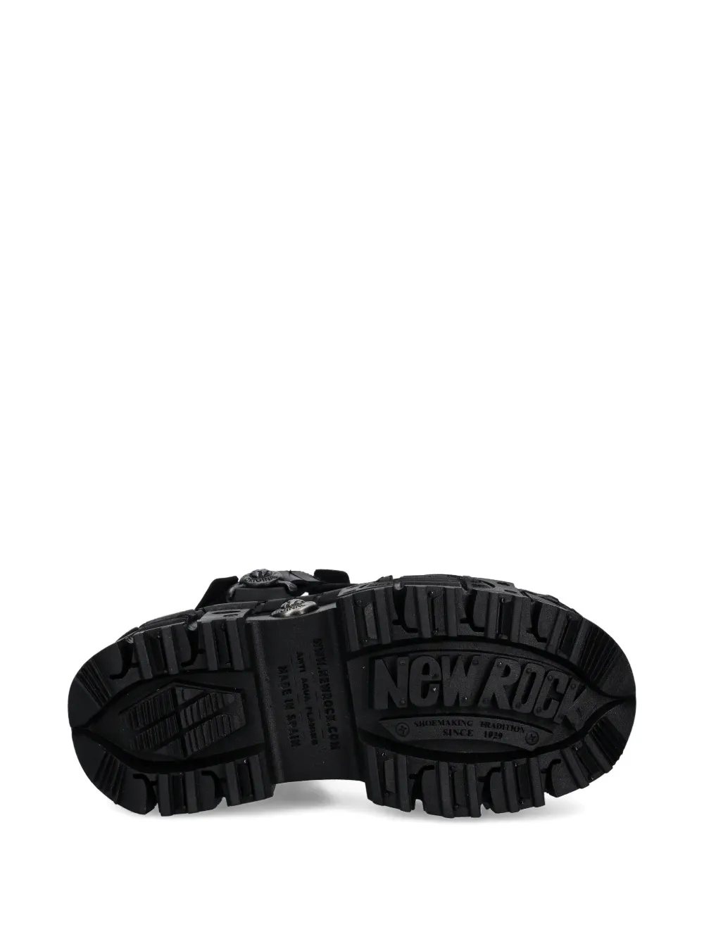 New Rock M-bios130-c7 Platform Buckle Sandals In Black