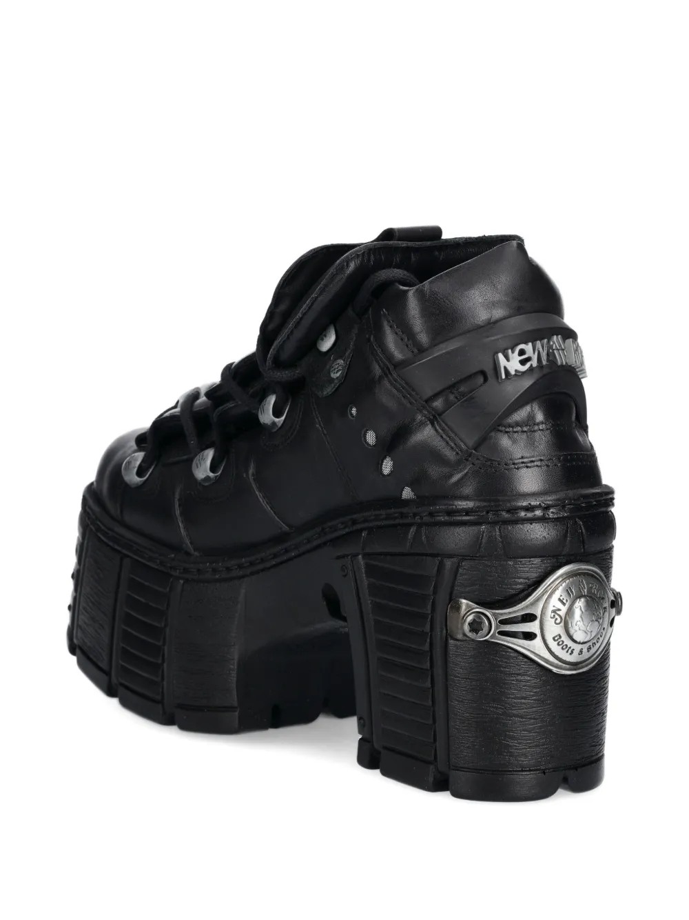 NEW ROCK 120mm M-TM106-C2 buckle-strap platform boots Zwart