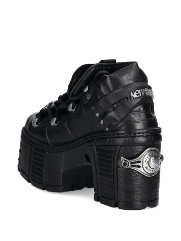 New Rock Platfoorm Boots New Rock Boots M-MET422-S1 Unisex Metallic Black Leather  main image 2