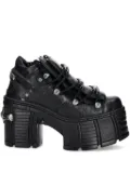 NEW ROCK 120mm M-TM106-C2 buckle-strap platform boots - Black