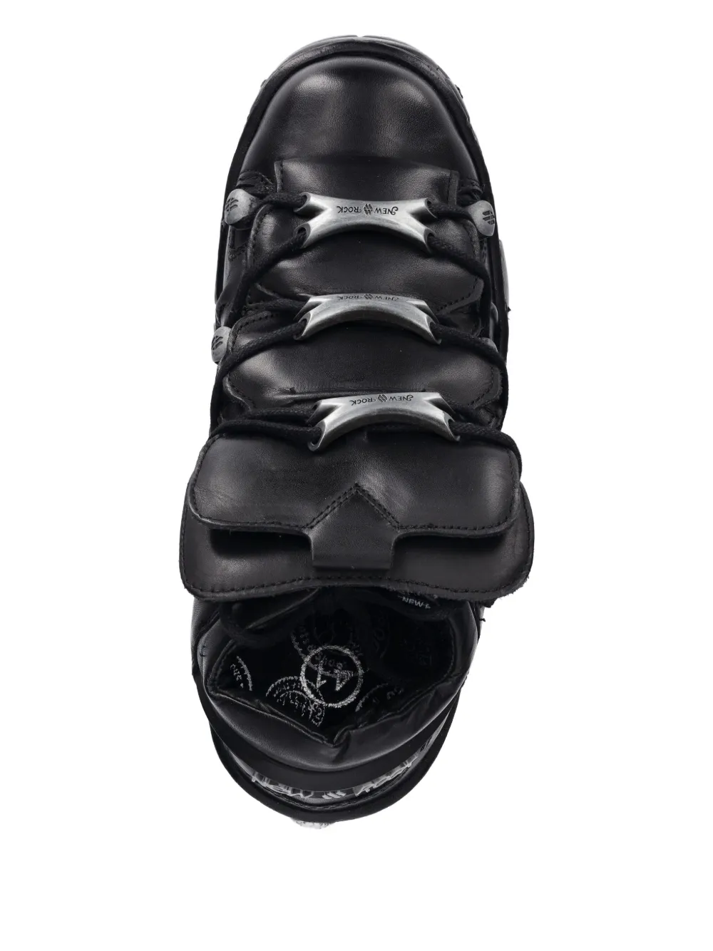 NEW ROCK 120mm M-TM106-C2 buckle-strap platform boots Zwart