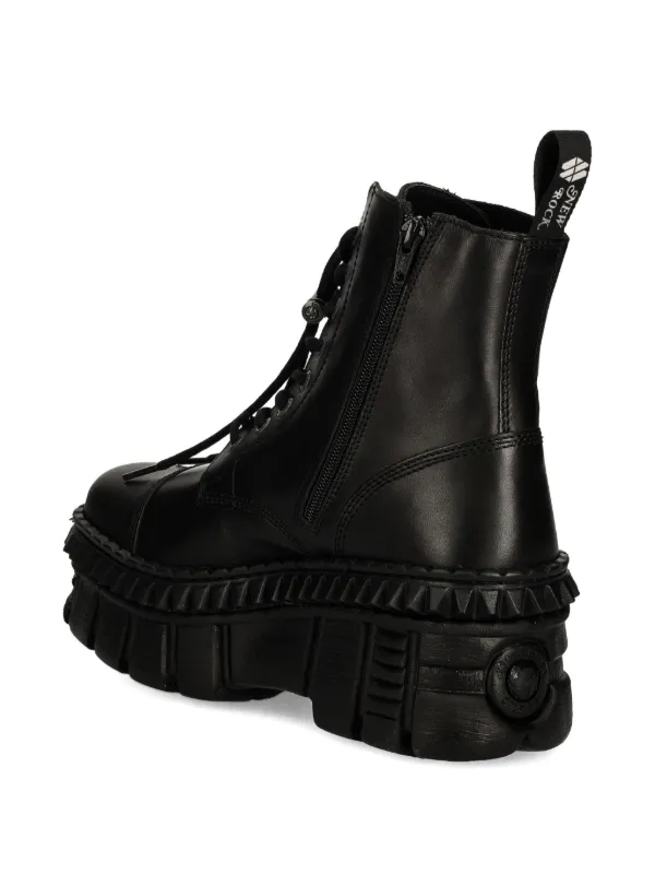 NEW ROCK lace-up Platform Boots Black FARFETCH VN