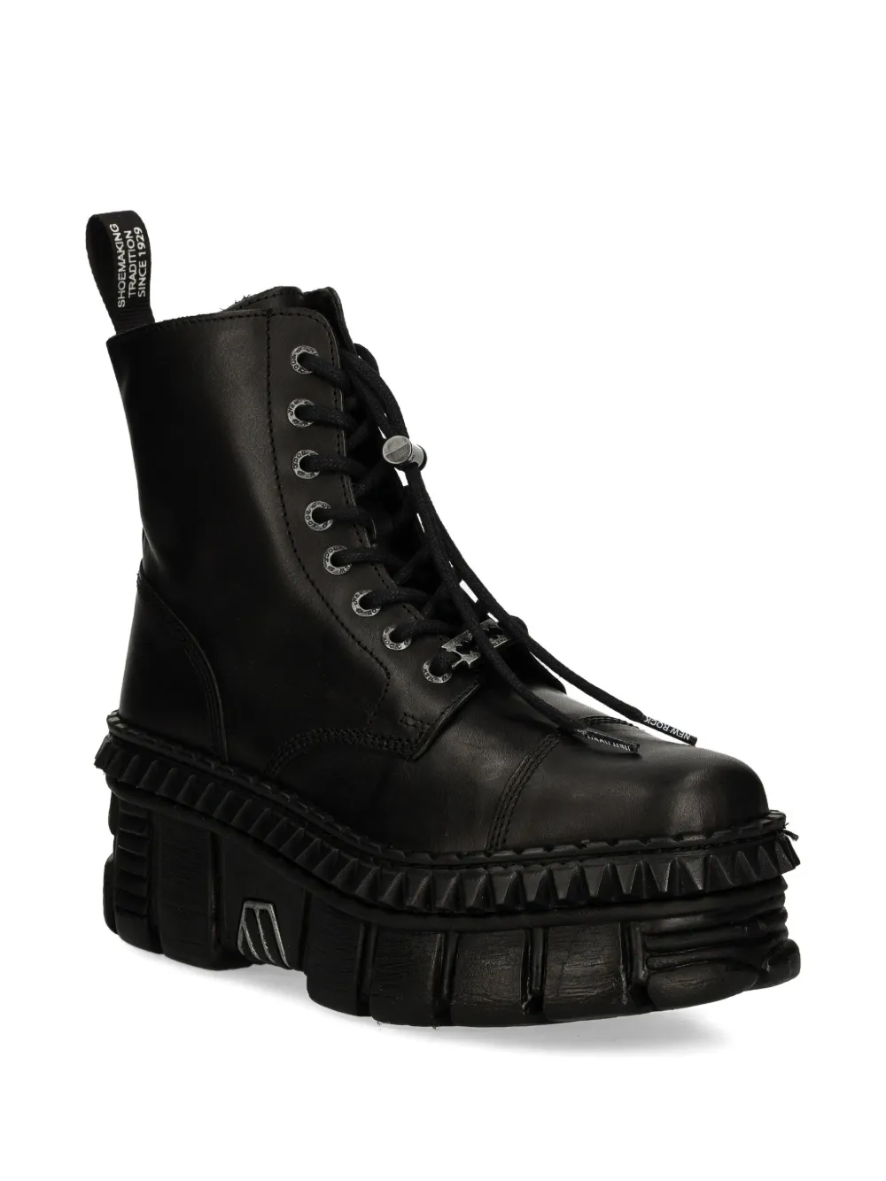 NEW ROCK lace-up platform boots Black