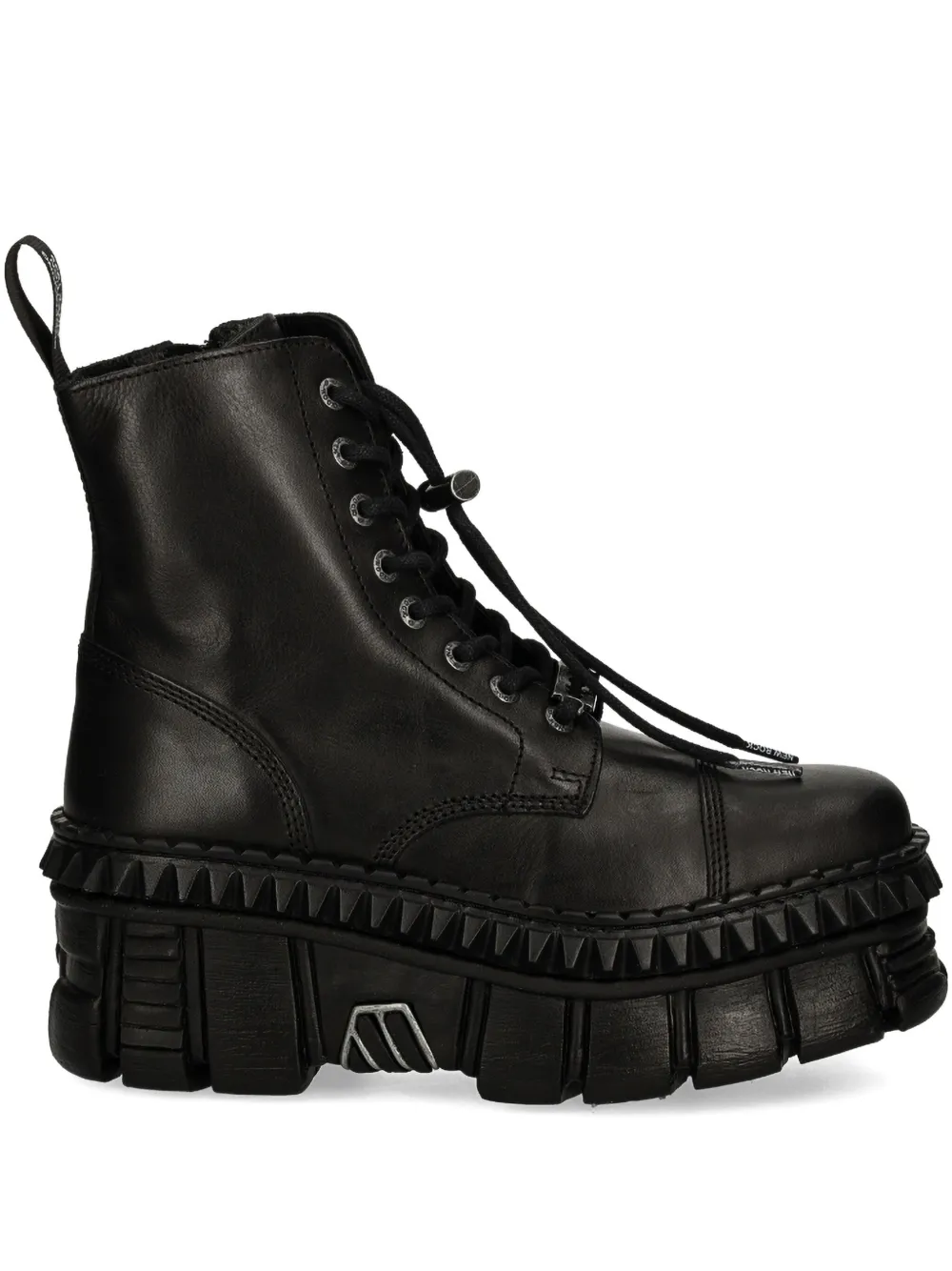 NEW ROCK lace-up platform boots Zwart