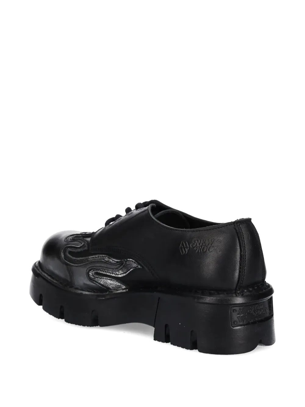 NEW ROCK flame-detail platform shoes Black