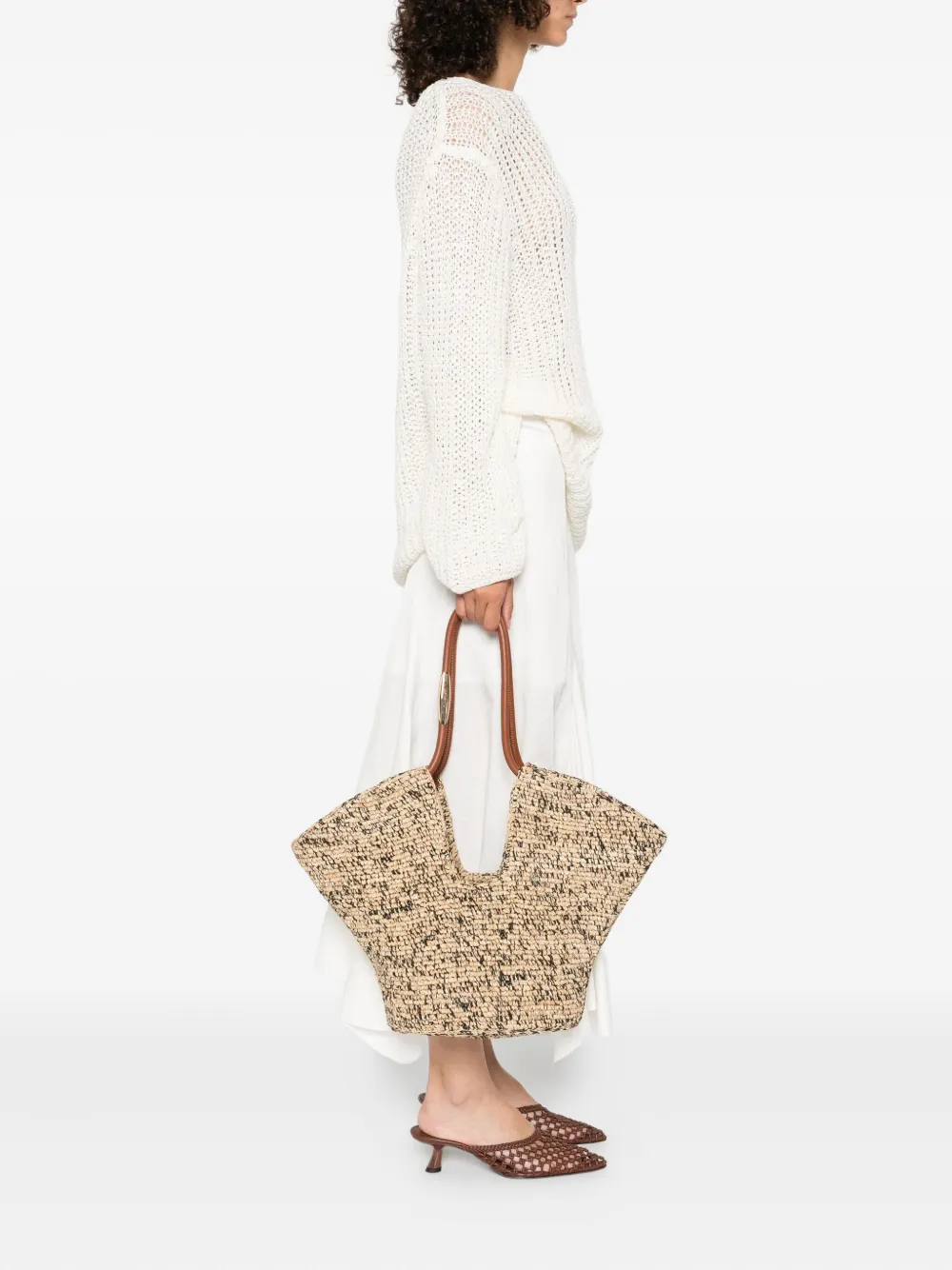 ZIMMERMANN leather-handle woven beach bag | Tote Bags | Image 2