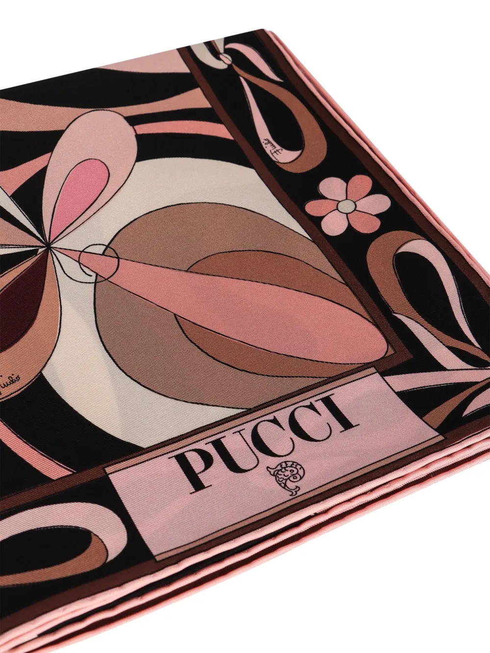 PUCCI Zijden sjaal met marmo-print - Beige