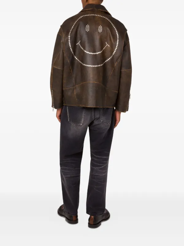 MOSCHINO　 光沢ブラウン ジャケット 00s Moschino Leather Jacket | M - Lucky Vintage