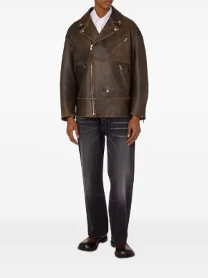 Leather jacket Moschino Black size 38 UK - US in Leather