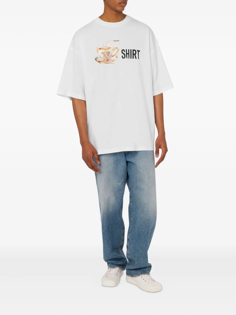 Moschino T-shirt met grafische print Wit