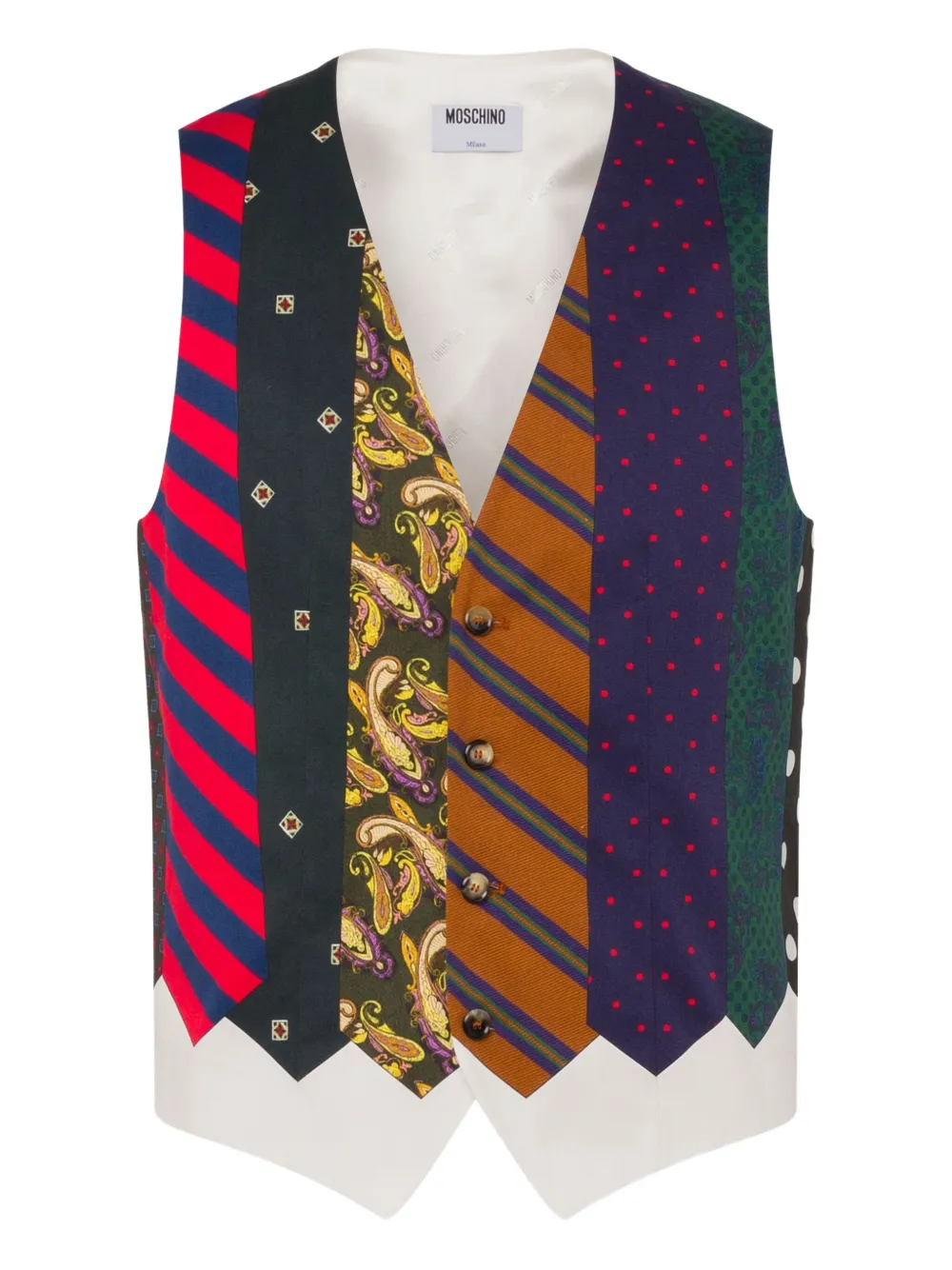 Moschino patchwork waistcoat Blauw