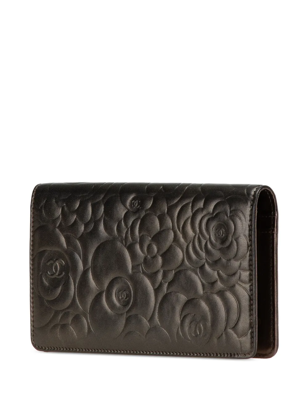 CHANEL Pre-Owned 2013-2014 Embossed Lambskin CC Camellia Bifold Wallet long wallets | Image 2