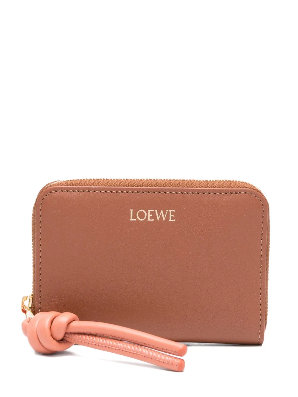 LOEWE Portemonnee met rits en geknoopt detail Bruin