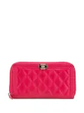 CHANEL Pre-Owned 2016-2017 Quilted Caviar Boy Zip Around Wallet long wallets - Pink
