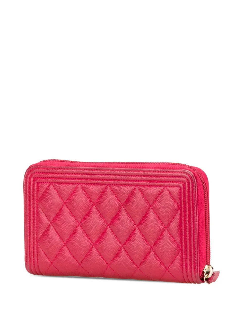 CHANEL Pre-Owned 2016-2017 Quilted Caviar Boy Zip Around Wallet long wallets | Image 2