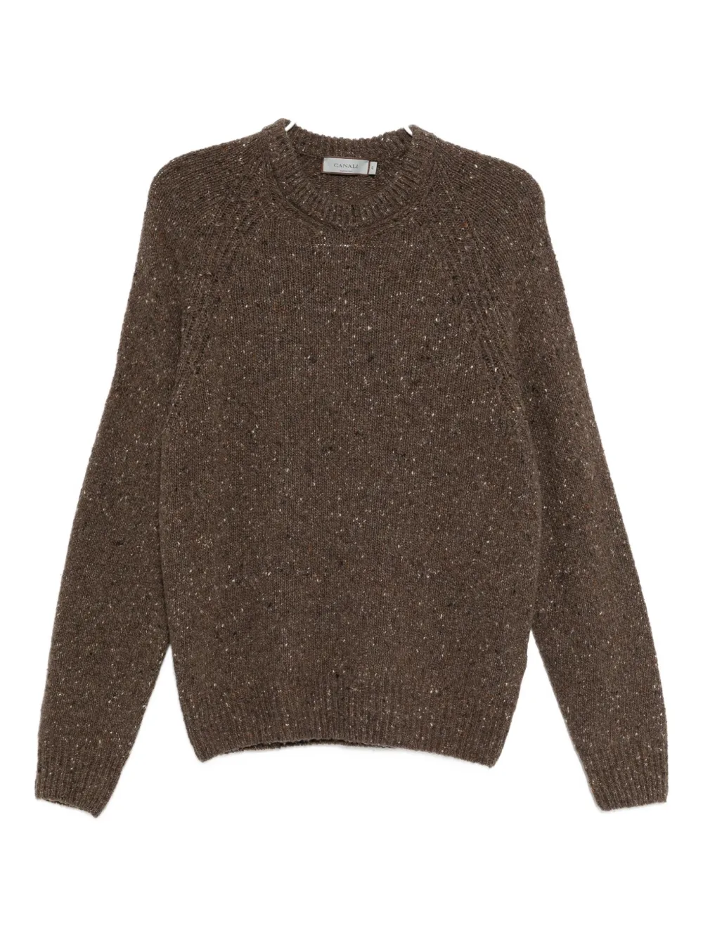 Canali speckled crew-neck sweater | Brown | Image 1