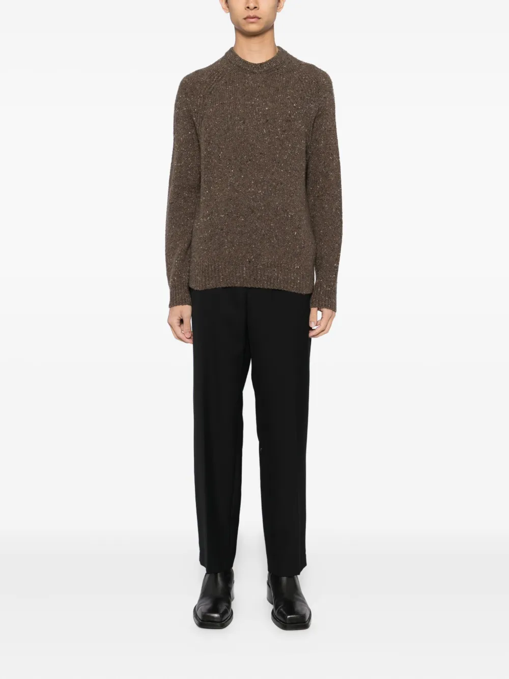 Canali speckled crew-neck sweater | Knitted Sweaters | Image 2