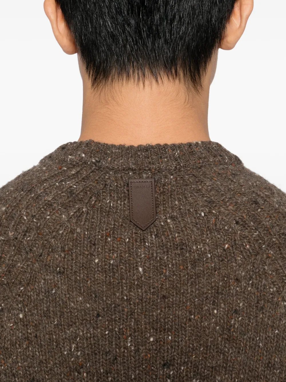 Canali Gespikkelde trui met ronde hals Bruin