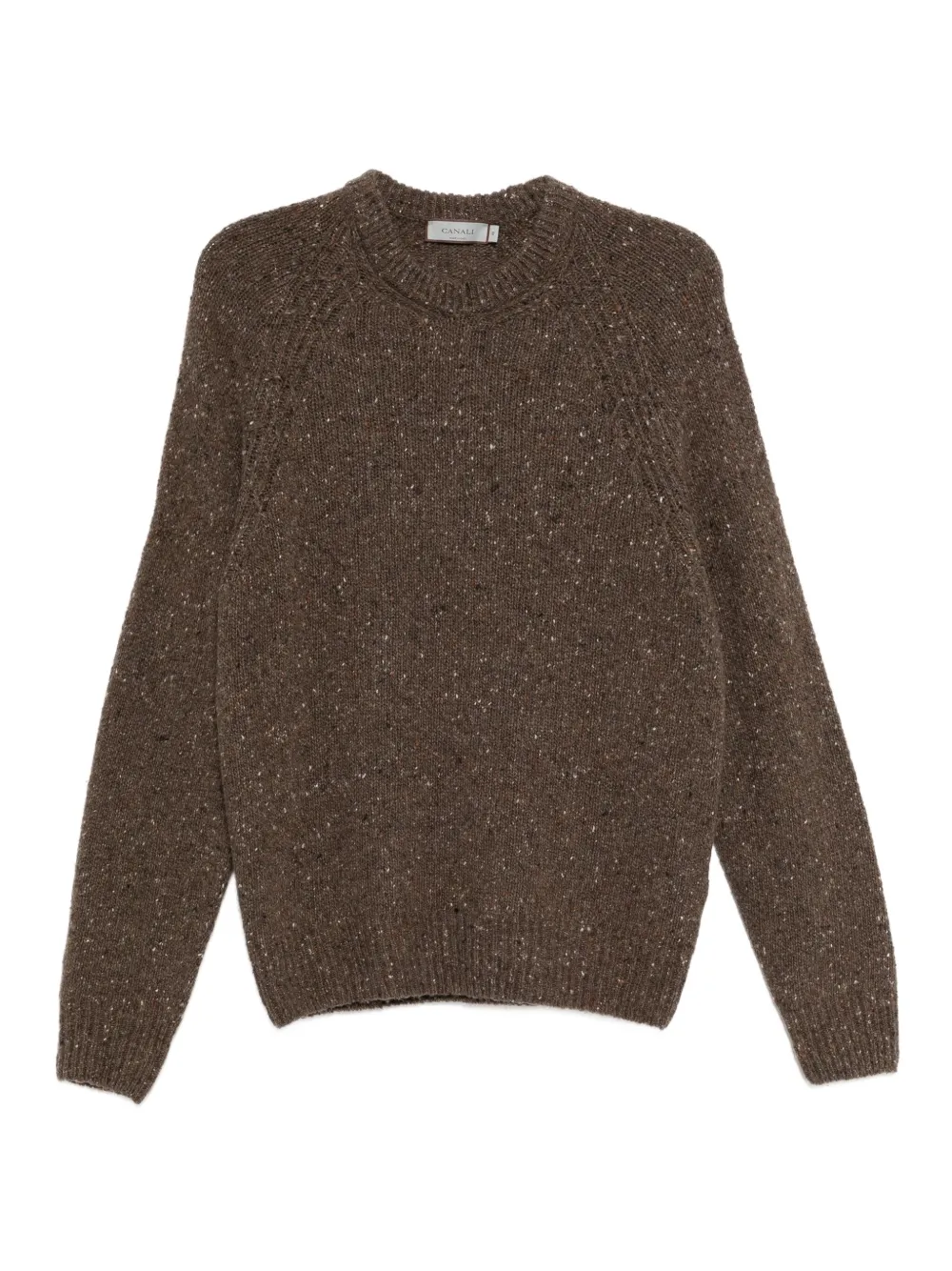 Canali Gespikkelde trui met ronde hals Bruin