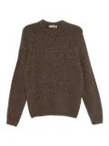 Canali speckled crew-neck sweater - Brown
