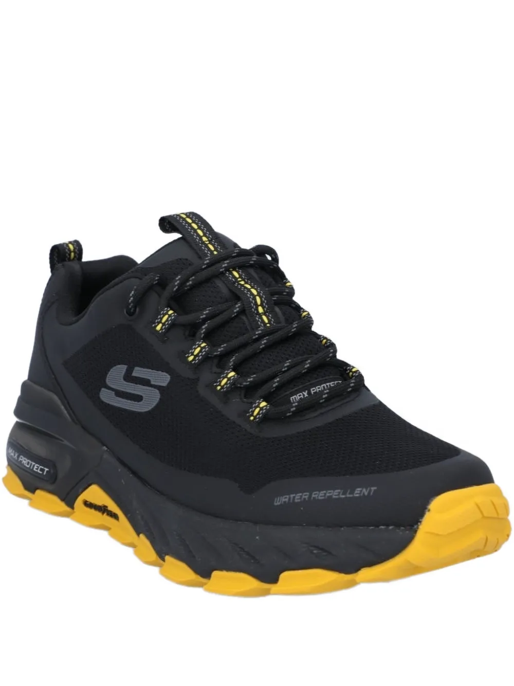 Skechers Water-repellent Lace-up Sneakers In Black