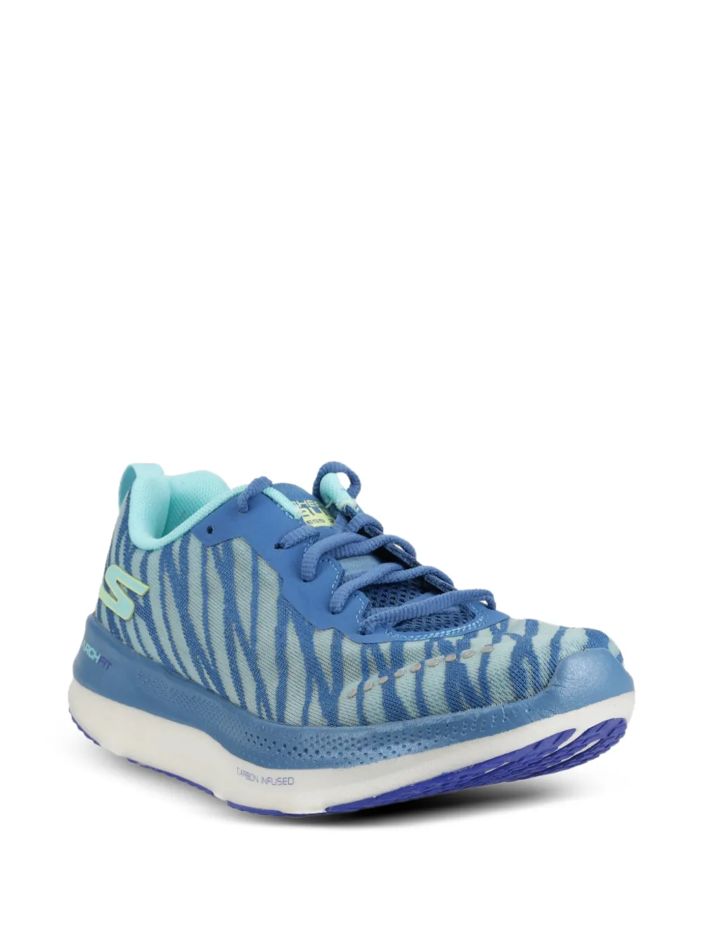 Skechers Go Run Razor Excess 2 zebra-stripe sneakers Blauw