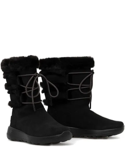 Skechers lace-up faux-fur trimmed boots