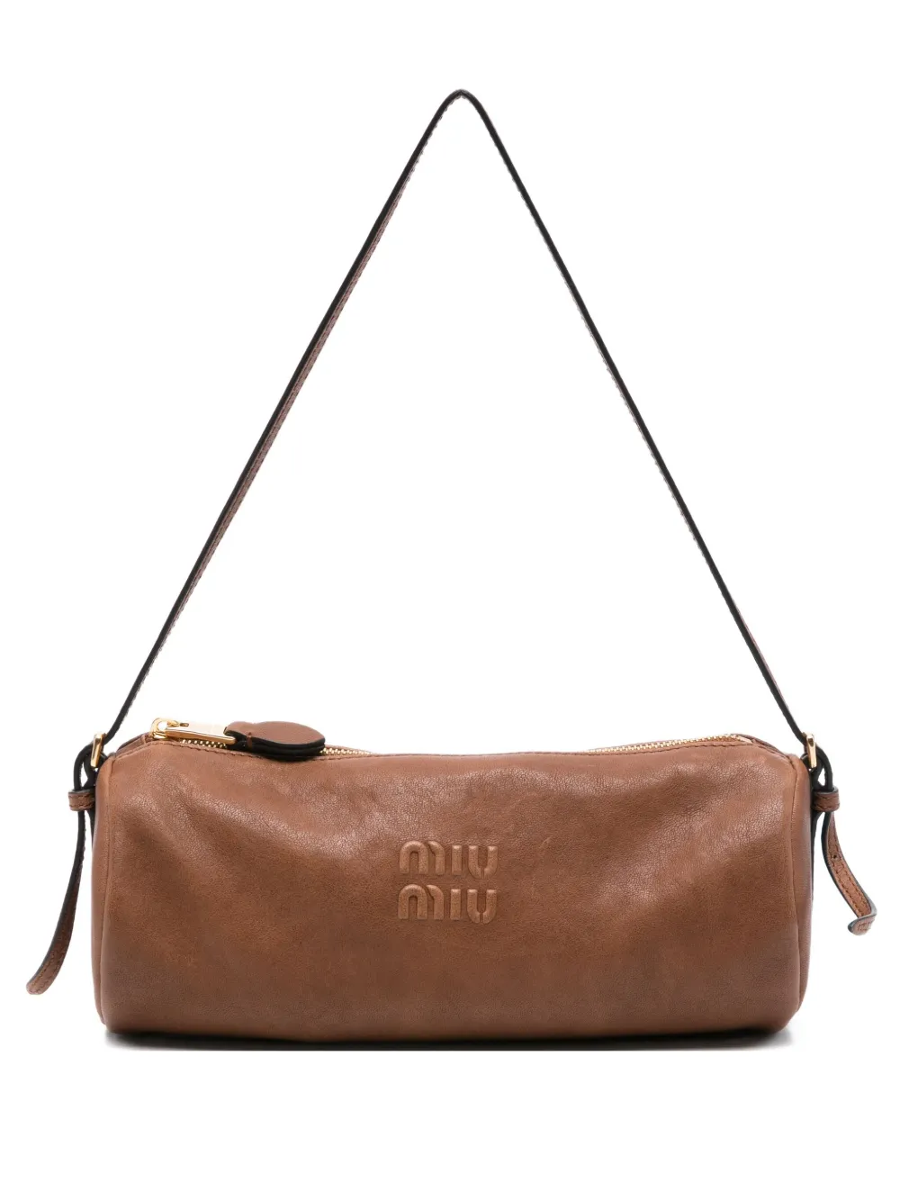 Miu logo-embossed shoulder bag Bruin