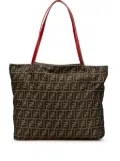Fendi Pre-Owned 2000-2024 Zucca Canvas Leopard Print Reversible Shopping tote bag - Brown