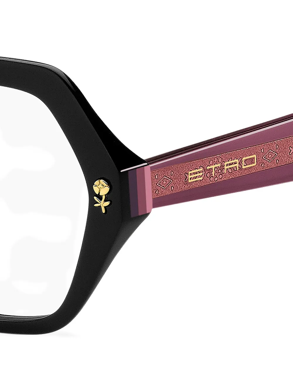 ETRO Bril met geometrisch montuur Zwart