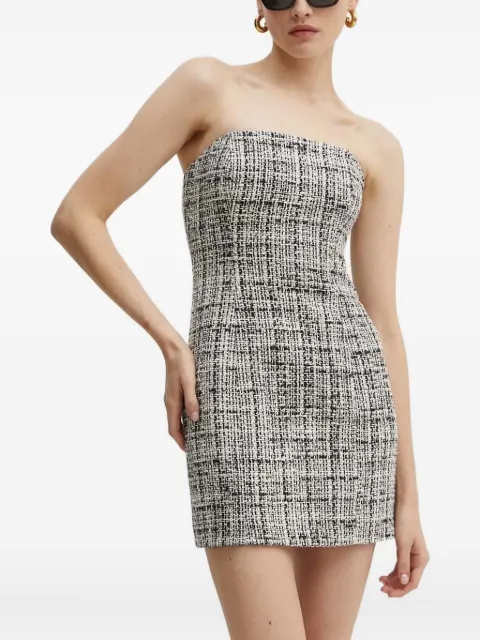 La Mania Bella tweed strapless mini dress
