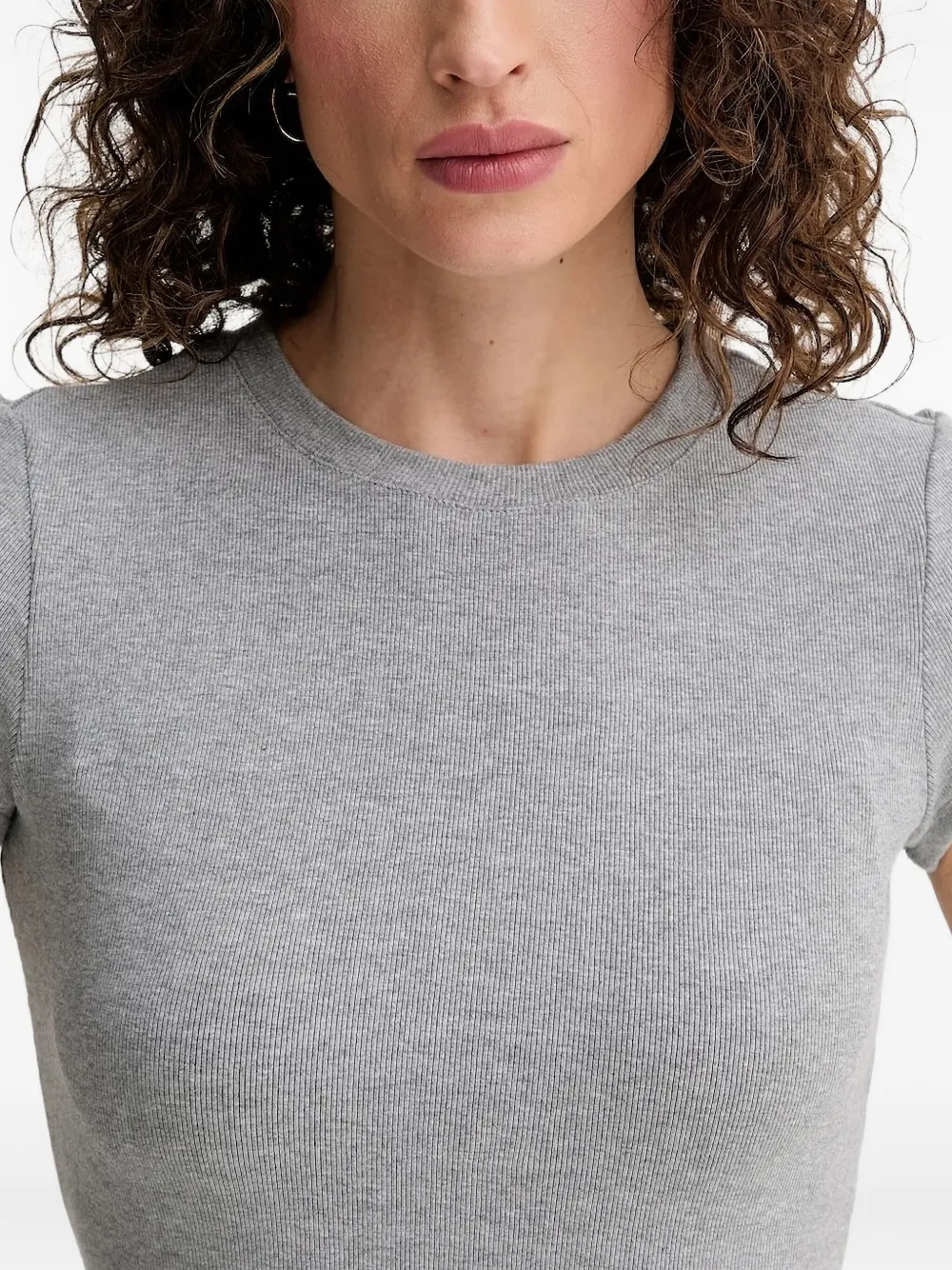 La Mania ribbed short-sleeve mini dress Grijs