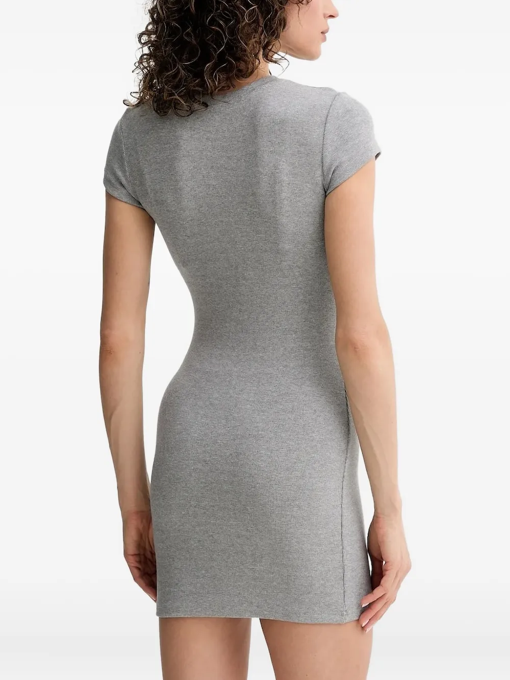 La Mania ribbed short-sleeve mini dress Grijs