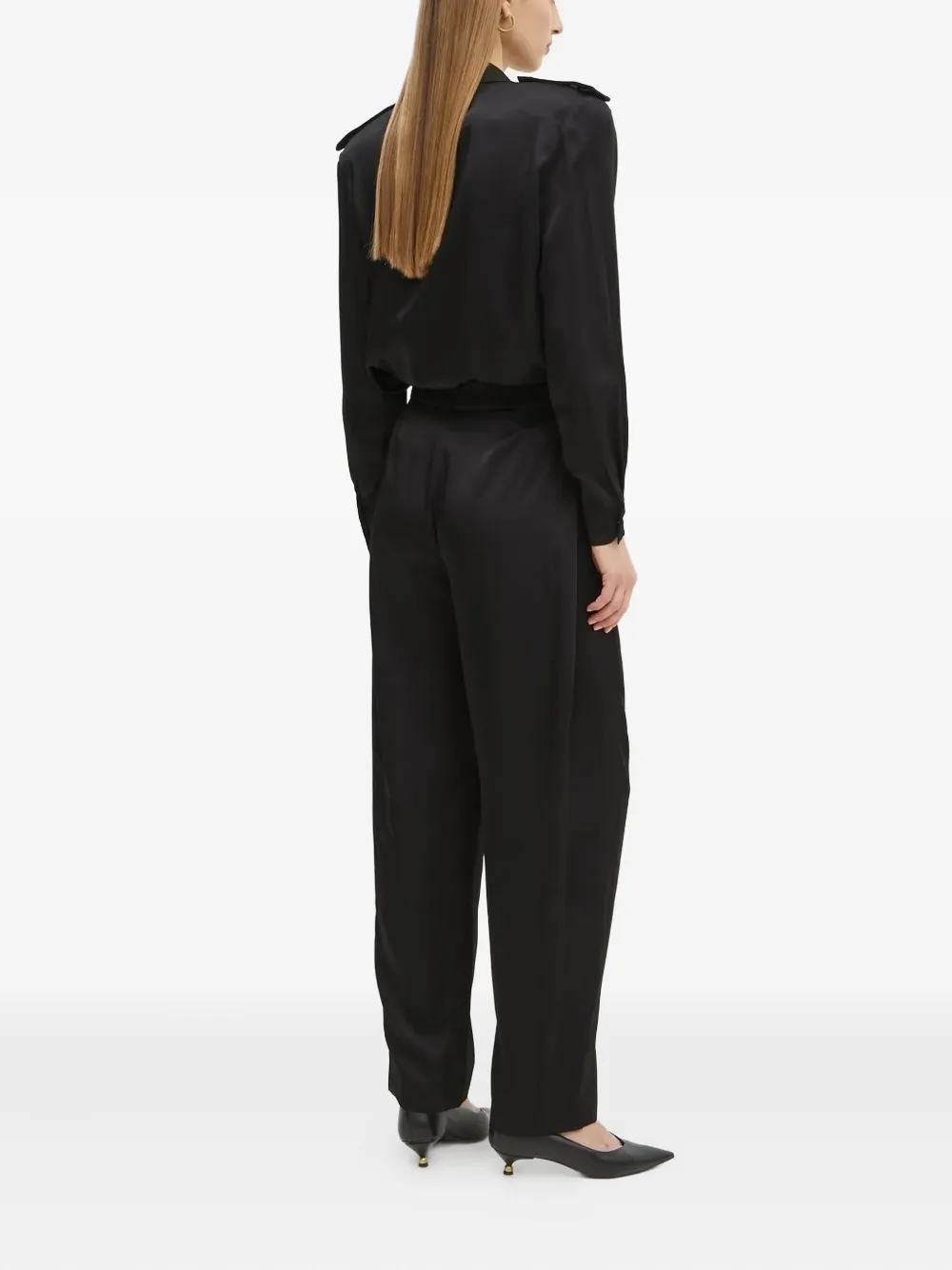 La Mania pleated-front tailored trousers - Zwart